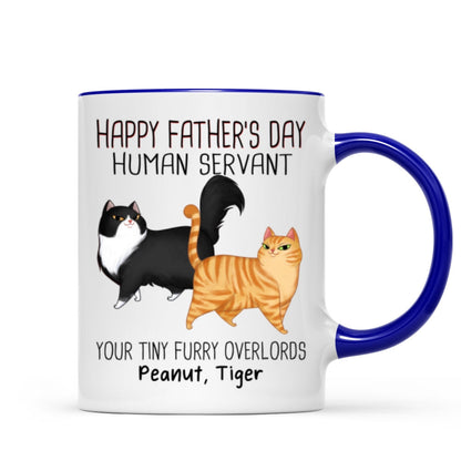 Cartoon Walking Cat Happy Father's Day Human Servant Personalized Mug