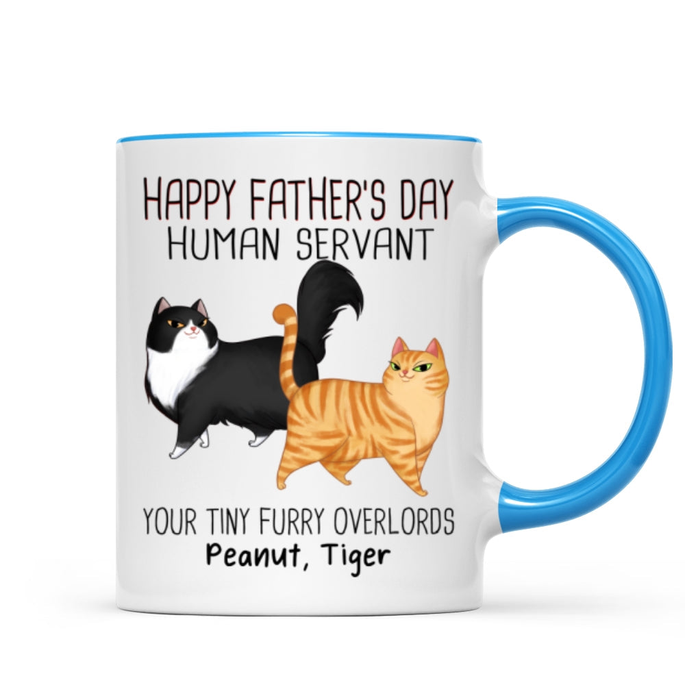 Cartoon Walking Cat Happy Father's Day Human Servant Personalized Mug