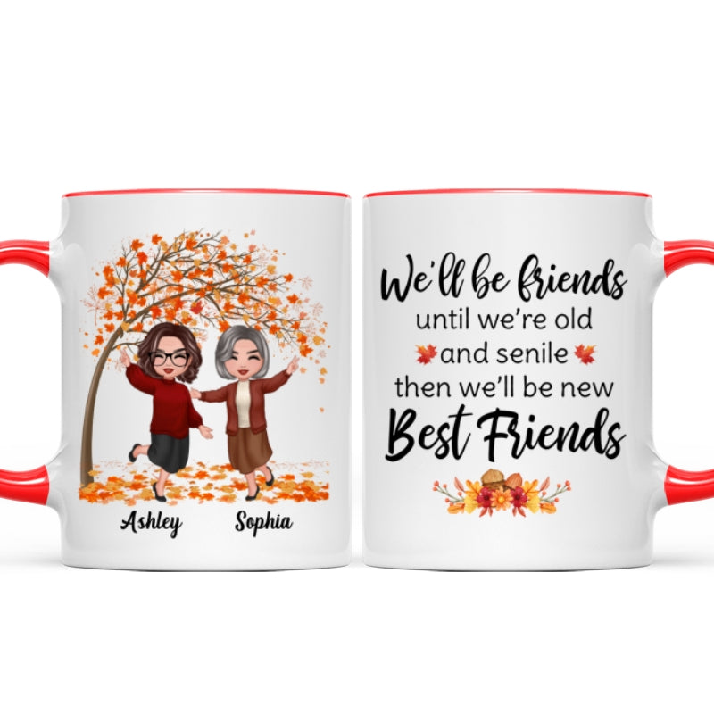 Fall Season Happy Doll Old Besties Personalized Mug