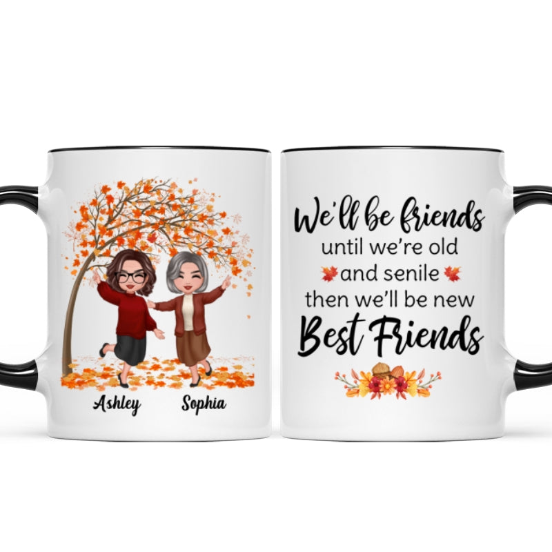 Fall Season Happy Doll Old Besties Personalized Mug