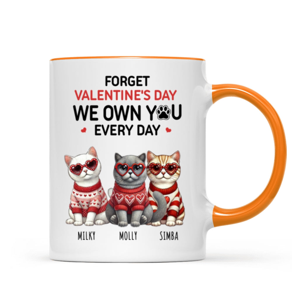 Forget We Own You Every Day, Cat Mom Personalized Mug, Gift for Cat lovers