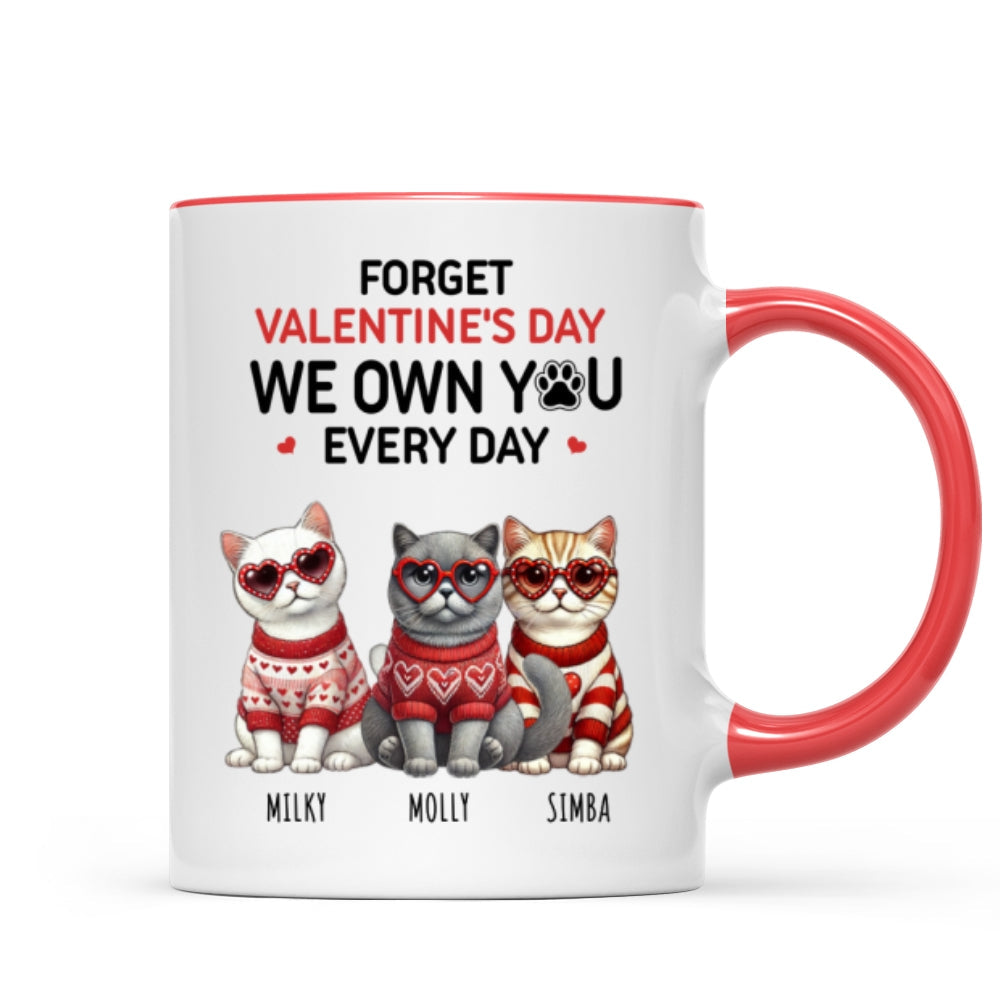 Forget We Own You Every Day, Cat Mom Personalized Mug, Gift for Cat lovers