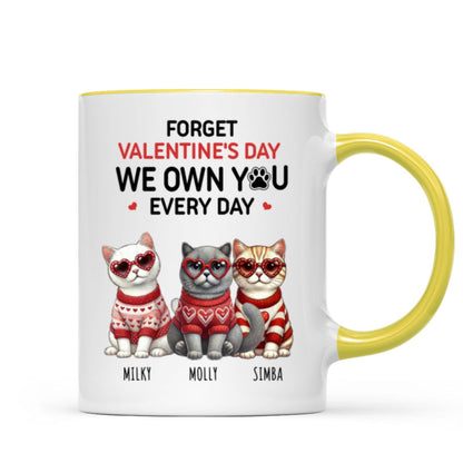 Forget We Own You Every Day, Cat Mom Personalized Mug, Gift for Cat lovers