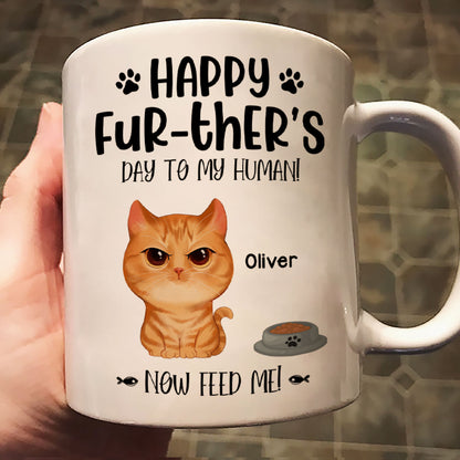 Angry Watercolor Cute Cats Happy Fur-ther's Day Father's Day Gift For Cat Dads Personalized Mug