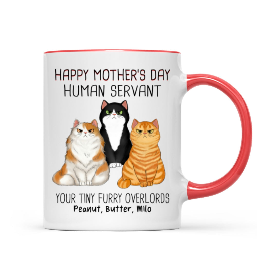 Angry Cats Happy Mother's Day Cat Human Servant Personalized Mug