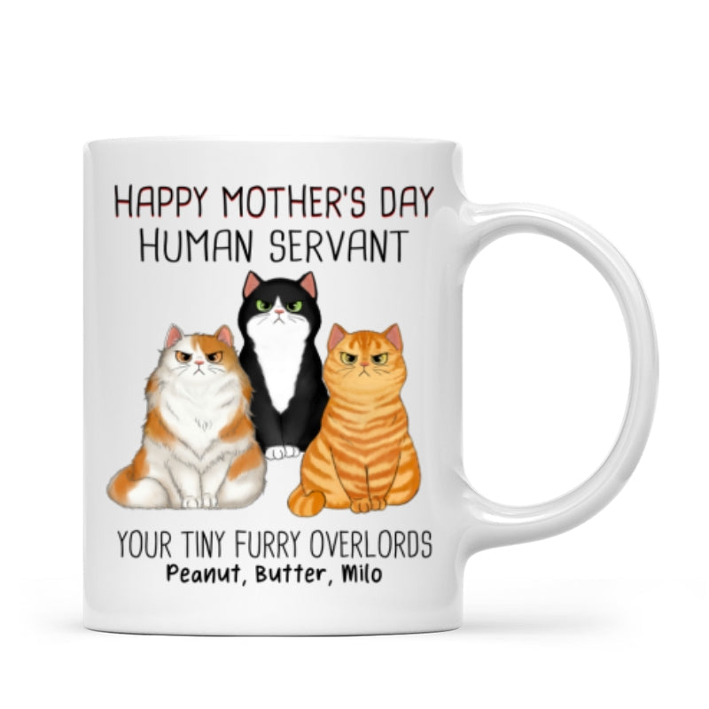 Angry Cats Happy Mother's Day Cat Human Servant Personalized Mug