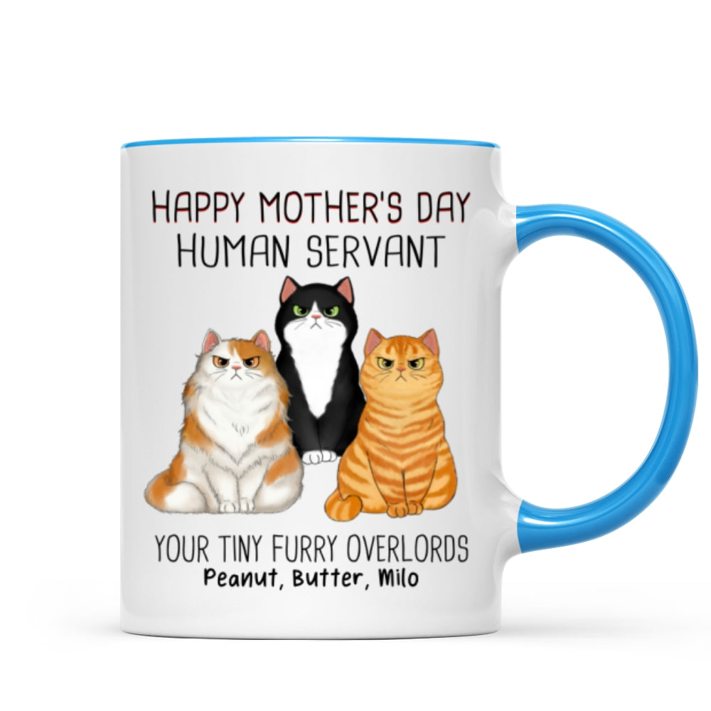 Angry Cats Happy Mother's Day Cat Human Servant Personalized Mug